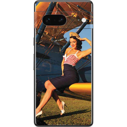 1940s Pin-Up On Stearman Biplane Pixel Skins